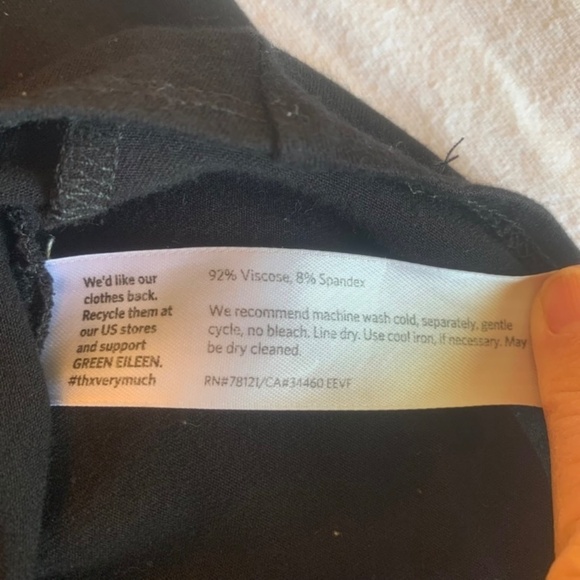 Eileen Fisher Cotton Dress Black Size Small Petite - Picture 3 of 7